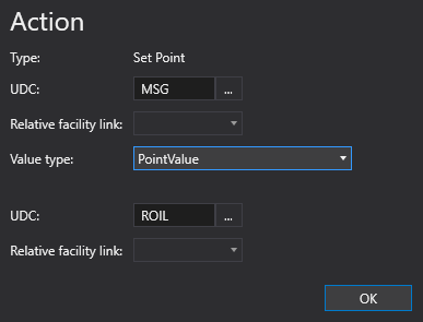Set Point Action configuration